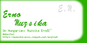 erno muzsika business card